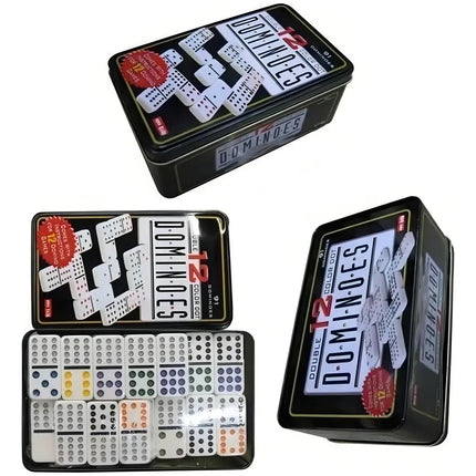 Domino Chancho 12 Juego Dominó Caja Metálica 91 Piezas Color