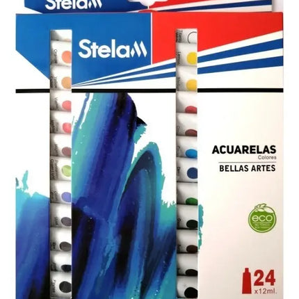 Set De Pinturas Acuarelas 24 Colores Surtidos Pomo De 12ml