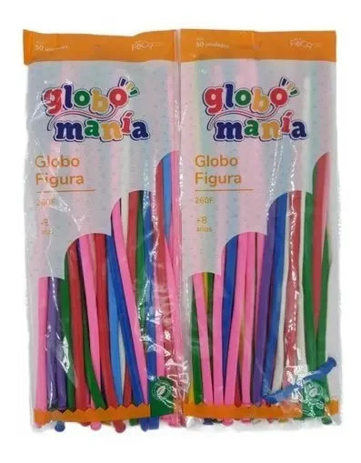 50 X Globo Largo N260 Liso Para Hacer Figuras Globoflexia