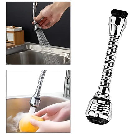 Grifo Flexible 360 Para Llave Lavaplatos Gris / Brillante