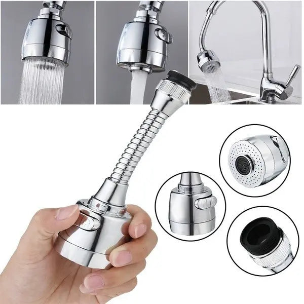 Grifo Flexible 360 Para Llave Lavaplatos Gris / Brillante