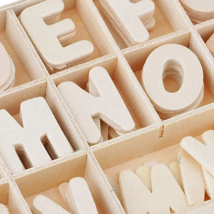 Abecedario De Madera 130 Letras Aprendizaje Didáctico Juego