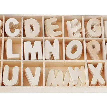 Abecedario De Madera 130 Letras Aprendizaje Didáctico