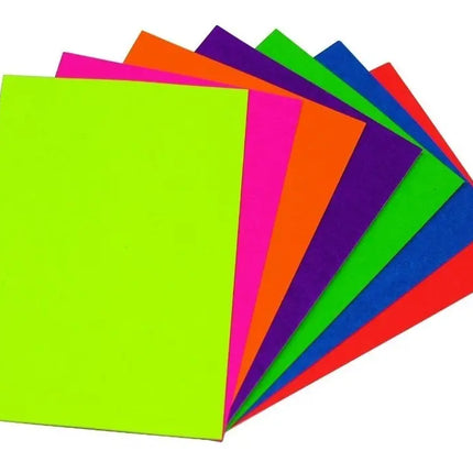 Cartulina Color Fluor 230grs Neón 8 Hojas A4