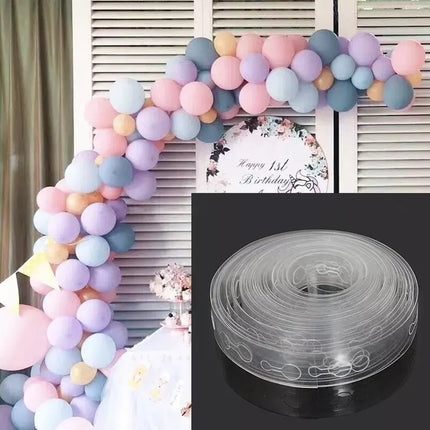 2 X Cinta Para Armar Arcos De Globos + 200 Puntos Gel Adhesiva