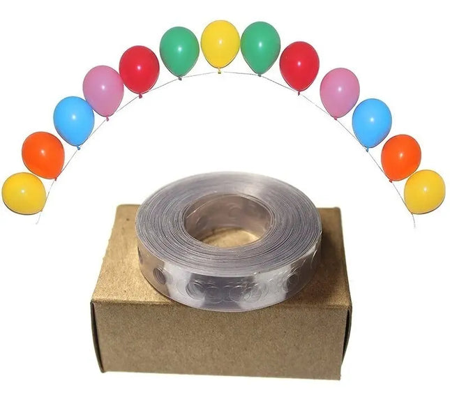 2 X Cinta Para Armar Arcos De Globos + 200 Puntos Gel Adhesiva
