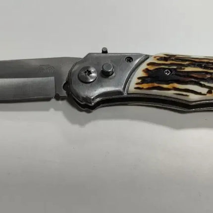 Cuchillo Automático, Con Seguro, Caza, Outdoor, Camping Crema