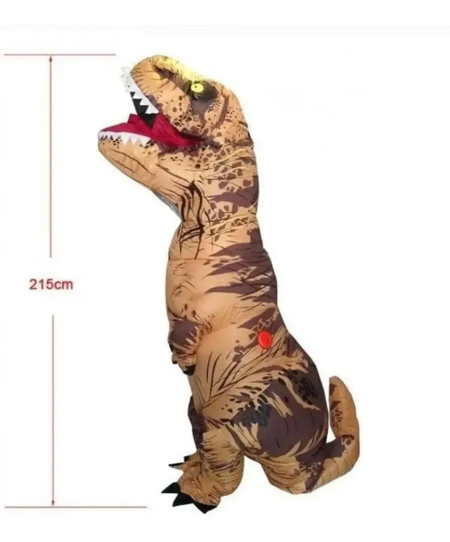 Disfraz Dinosaurio Inflable, Tiranosaurio Rex Adulto 2,15mts Cafe