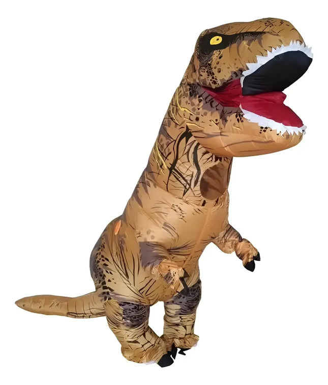 Disfraz Dinosaurio Inflable, Tiranosaurio Rex Adulto 2,15mts Cafe