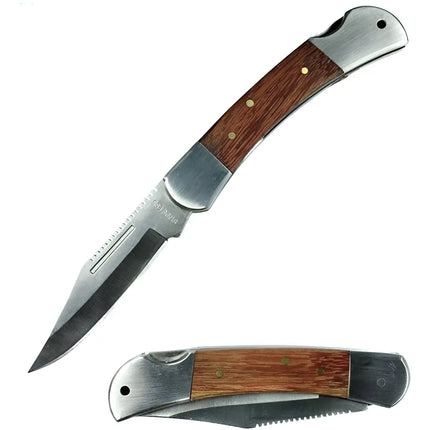 Corvo Cuchillo Cortapluma + Seguro, Madera Grande 21cms #3 Madera