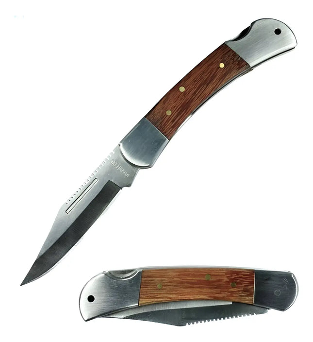 Corvo Cuchillo Cortapluma + Seguro, Madera Grande 21cms #3 Madera