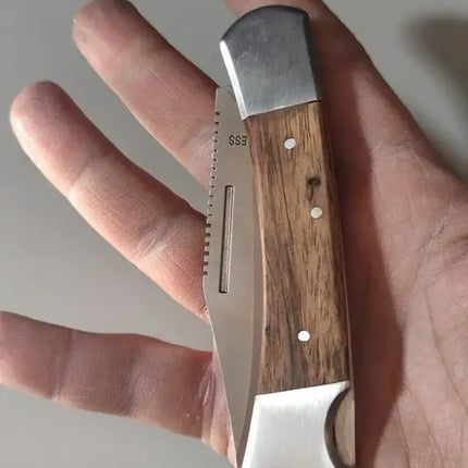 Corvo Cuchillo Cortapluma + Seguro, Madera Grande 21cms #3 Madera
