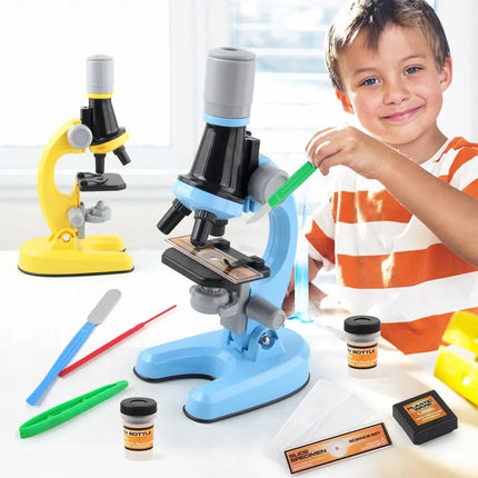 Kit Microscopio Compuesto Con Luz 100x A 450x + Accesorios