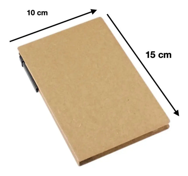 Libreta Memo Set Ecológica Grande 10x15cm + Lápiz Ecológico