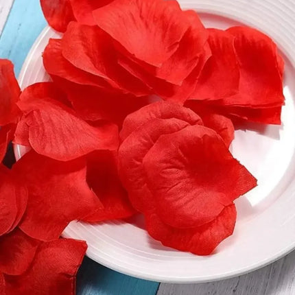 200 Pétalos De Rosas Artificiales Tela Decoración Aniversario Rojo