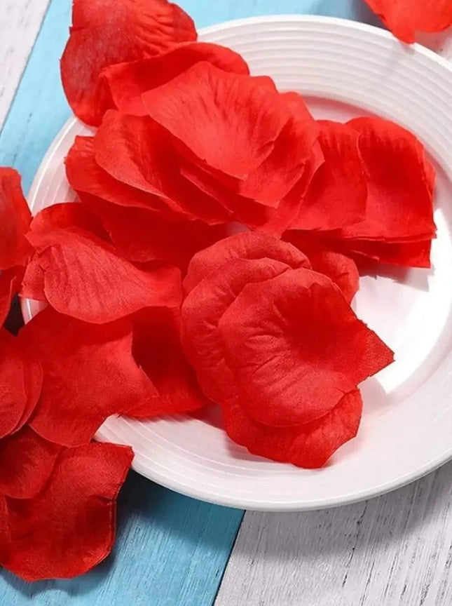 200 Pétalos De Rosas Artificiales Tela Decoración Aniversario Rojo