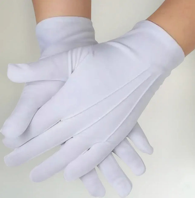 Guantes Blancos Formal Algodón Guardia, Ceremonial, Adulto