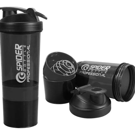 Shaker 3 En 1, Botella Mezclador Batidos Proteina 500ml Gym
