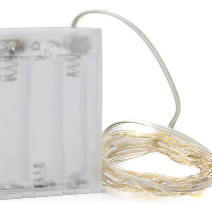 Luz Led Hada 10 Metros 100 Luz Cálida A Pilas Decoración