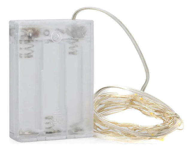 Luz Led Hada 10 Metros 100 Luz Cálida A Pilas Decoración