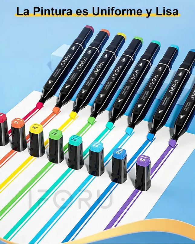 120 Marcadores Plumones Doble Punta Touch Youch + Estuche