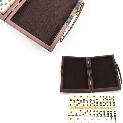 Juego Domino Con Caja Dura Acolchada 28pcs Deluxe Lujo