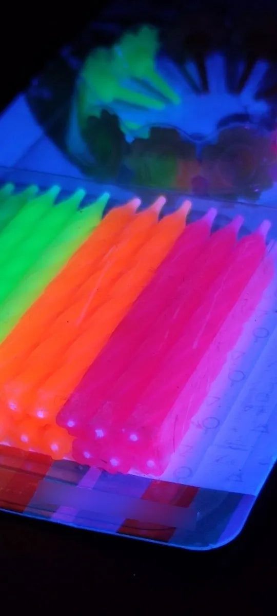 24 Velas De Cumpleaños Color Flúor Neón Fiestas Flúor