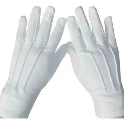 Guantes Blancos Formal Algodón Guardia, Ceremonial, Adulto
