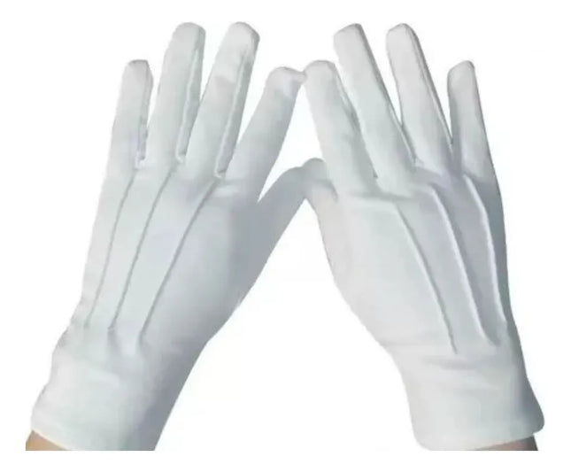 Guantes Blancos Formal Algodón Guardia, Ceremonial, Adulto