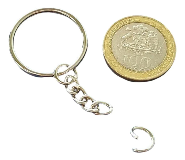 Argolla Para Llavero 24mm + Unión Con Cadena X 100 Unidades