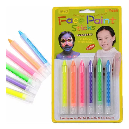 Maquillaje Flúor, Pinta Carita Y Cuerpo, Fliestas Fluor Uv