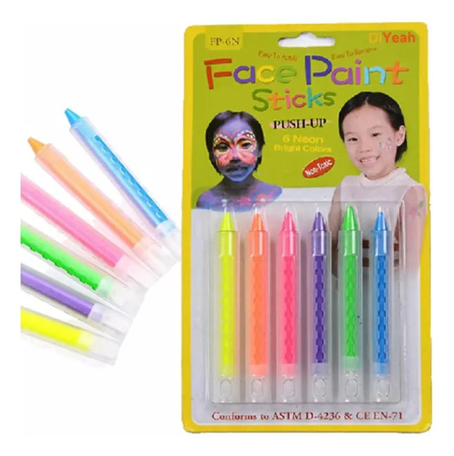 Maquillaje Flúor, Pinta Carita Y Cuerpo, Fliestas Fluor Uv