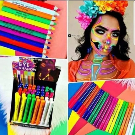 Pack 6 Lápices Delineador De Ojos Con Efecto Fluor Neon Surtidos