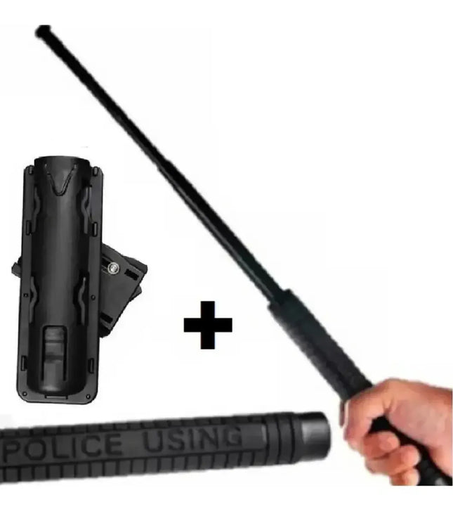 Bastón Retráctil Police 50cms + Porta Bastón Rígido