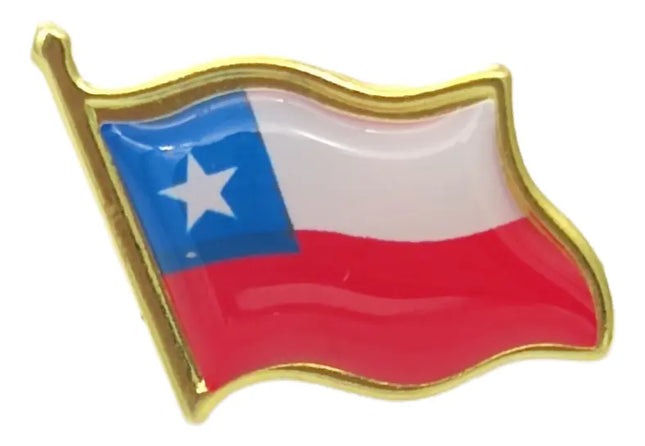 12 X Piocha, Pin, Bandera Chilena Metálica, Botón, Chile