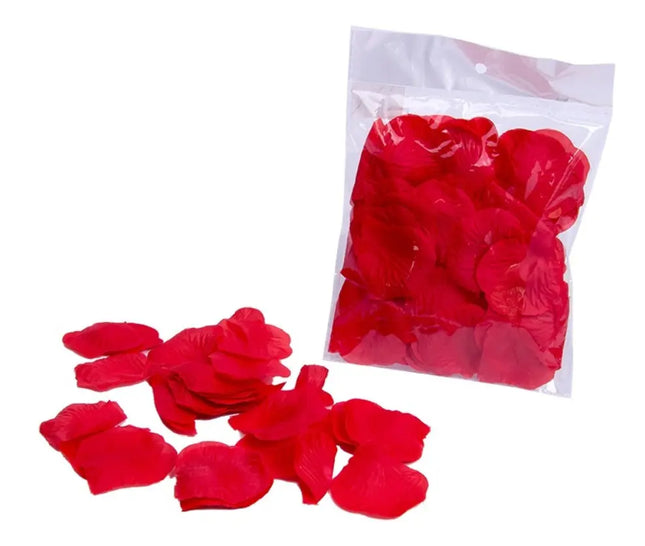 200 Pétalos De Rosas Artificiales Tela Decoración Aniversario Rojo