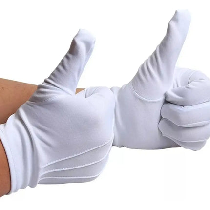 Guantes Blancos Formal Algodón Guardia, Ceremonial, Adulto