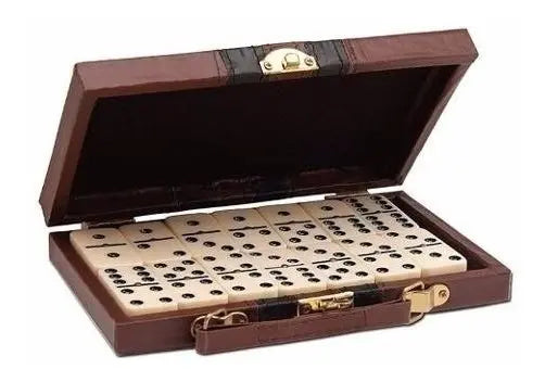 Juego Domino Con Caja Dura Acolchada 28pcs Deluxe Lujo