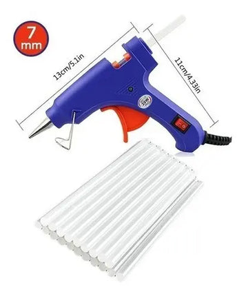 Pistola Eléctrica De Silicona (barra 7 Mm) 20w + 8 Barras