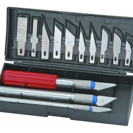 Set Bisturí, Cuchillos Cartoneros Maquetería, Caja 13 Piezas