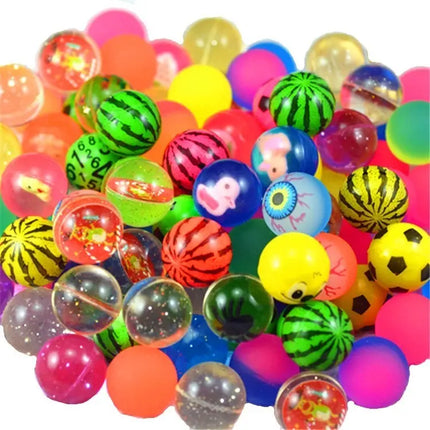 100 Pelotas Saltarinas Surtidas 30mm Sorpresa Cumpleaños Surtido