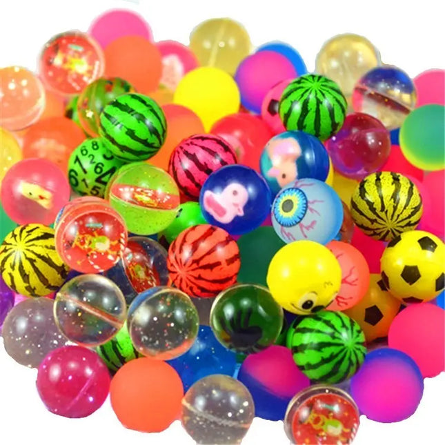 100 Pelotas Saltarinas Surtidas 30mm Sorpresa Cumpleaños Surtido