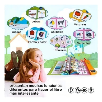 Libro Electrónico Uclever Niño 3 Años Español Juguete Educativo Sonido Naranja Claro Naranja claro