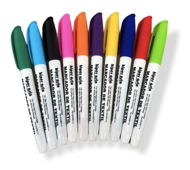 Marcador De Ropa. Lápiz Para Ropa 10 Colores Pack Textil