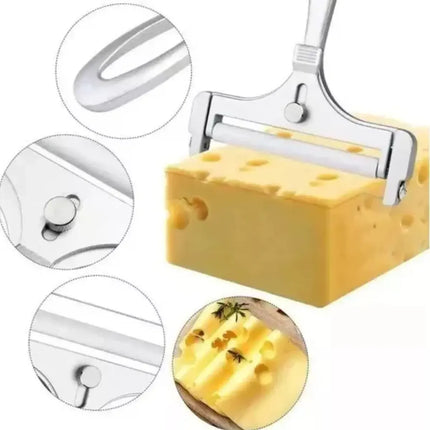 Rebanador Corta Queso Ajustable Aluminio Cortador Mantequilla
