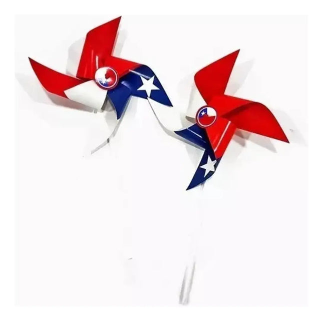 Pack 10 Remolinos Bandera Chilena Fiestas Patrias 15 Cm Remolino