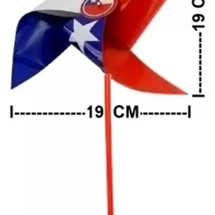 Pack 10 Remolinos Bandera Chilena Fiestas Patrias 15 Cm Remolino