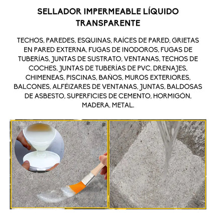 Tapagoteras Sellador Impermeabilizante Líquido 300g + Brocha