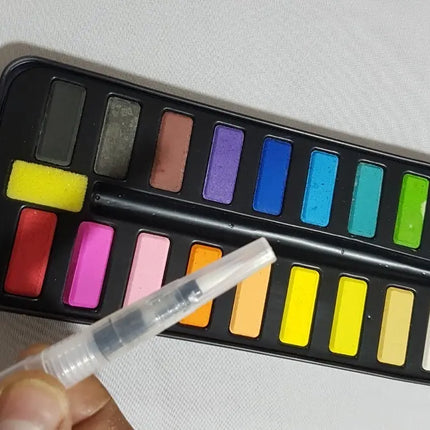 Pack Acuarela 18 Colores 7 Pincel Brush Agua