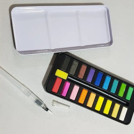 Pack Acuarela 18 Colores 7 Pincel Brush Agua